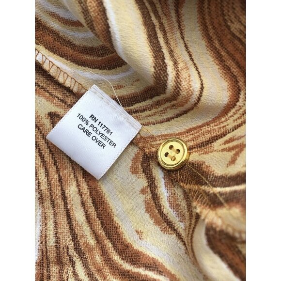 NWT MPH Collection Womens Size 2X Gold Brown Marbled Dress Short Sleeve - Picture 8 of 8